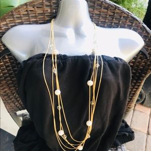 Graziano CM Gold Tone Multistrand Necklace